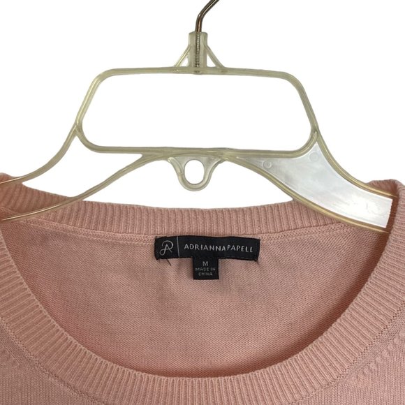 Women's Adrianna Papell Pinkish Peach Sweater with Black Hearts - Picture 14 of 16